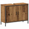 vidaXL Bathroom Furniture Set with Shelf 3 pcs Brown 60 x 16 x 60 cm