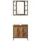 vidaXL Bathroom Furniture Set with Shelf 3 pcs Brown 60 x 16 x 60 cm