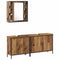 vidaXL Bathroom Furniture Set with Shelf 3 pcs Brown 60 x 16 x 60 cm