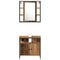 vidaXL Bathroom Furniture Set with Shelf 3 pcs Brown 60 x 30 x 60 cm