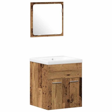vidaXL Bathroom Furniture Set 4 pcs Old Wood 41 x 38.5 x 46 cm