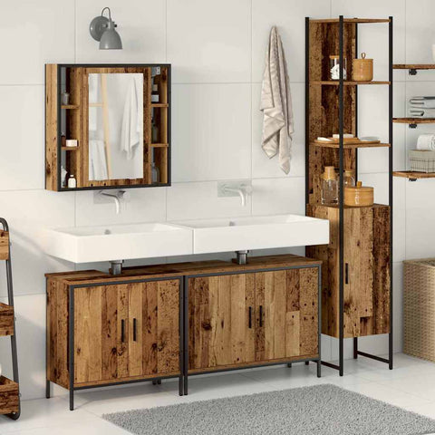 vidaXL Bathroom Furniture Set Other 4 pcs Brown 33 x 33 x 185.5 cm