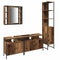 vidaXL Bathroom Cabinet Set 4 pcs Old wood 33 x 33 x 185.5 cm