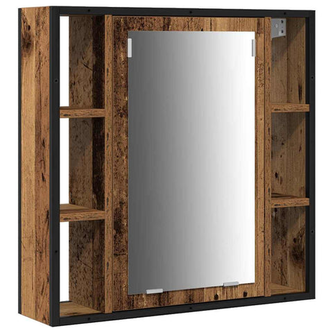 vidaXL Bathroom Cabinet Set 4 pcs Old wood 33 x 33 x 185.5 cm