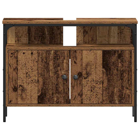 vidaXL Bathroom Cabinet Set 4 pcs Old wood 33 x 33 x 185.5 cm