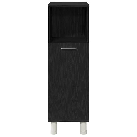 vidaXL Bathroom Furniture Set with Shelf 3 pcs Black 30 x 30 x 99.5 cm