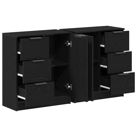 vidaXL Sideboard Black Oak 180 x 30 x 70 cm Engineered wood