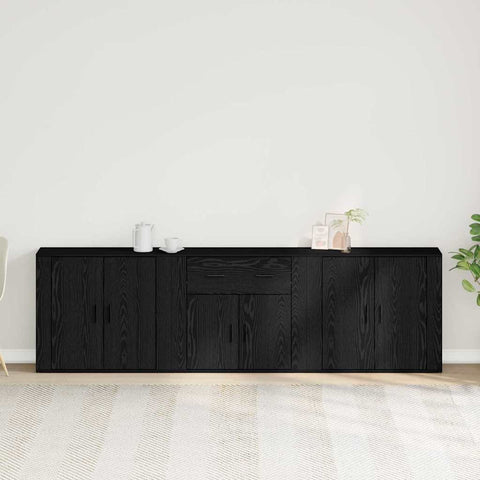 vidaXL Sideboard Black Oak 240 x 33 x 70 cm Engineered Wood