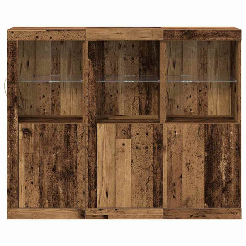 vidaXL Sideboard 3 pcs Old wood 123 x 37 x 100 cm Engineered wood