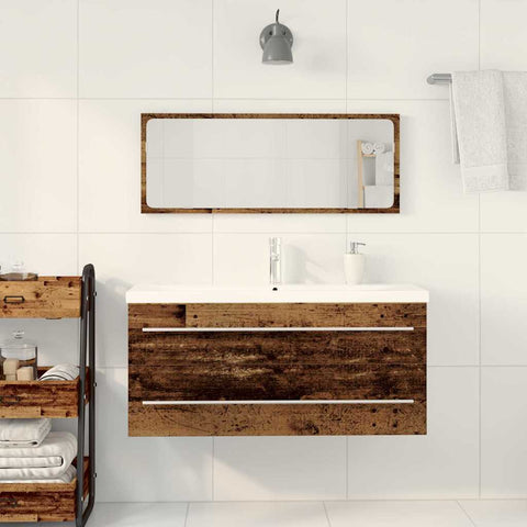 vidaXL Sink Cabinet with Basin 2 pcs Old wood 100 x 38.5 x 48 cm