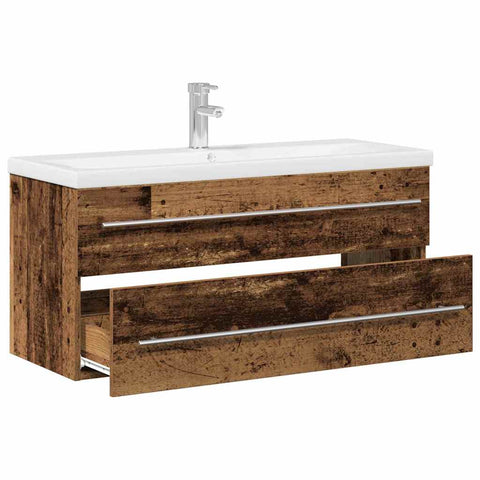 vidaXL Sink Cabinet with Basin 2 pcs Old wood 100 x 38.5 x 48 cm
