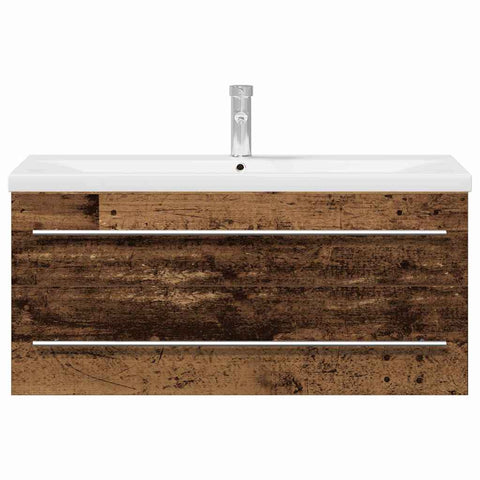 vidaXL Sink Cabinet with Basin 2 pcs Old wood 100 x 38.5 x 48 cm
