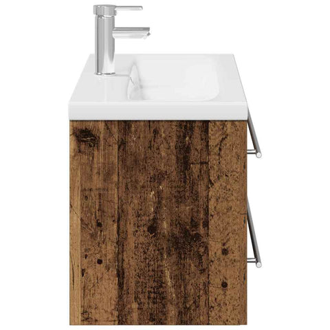vidaXL Sink Cabinet with Basin 2 pcs Old wood 100 x 38.5 x 48 cm