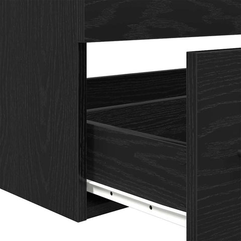 vidaXL Sink Cabinet with Basin 3 pcs Black oak 90 x 38.5 x 48 cm