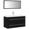 vidaXL Sink Cabinet with Basin 3 pcs Black oak 90 x 38.5 x 48 cm