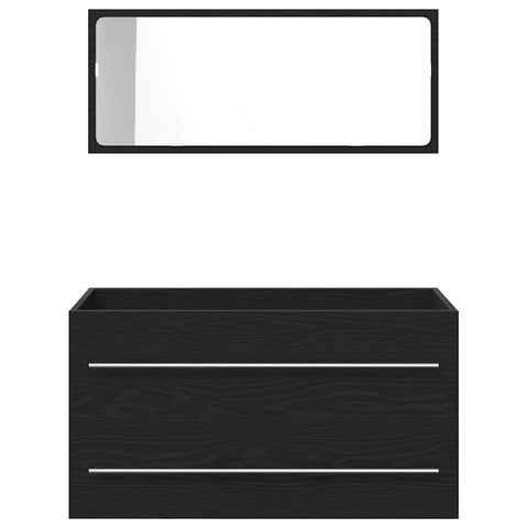 vidaXL Sink Cabinet with Basin 3 pcs Black oak 90 x 38.5 x 48 cm
