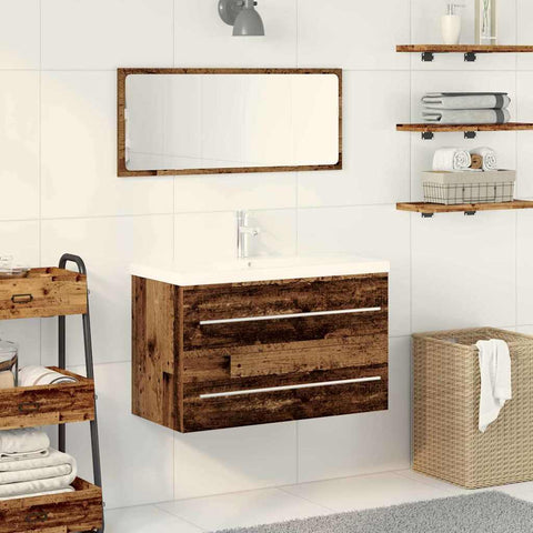 vidaXL Bathroom Sink Cabinet Wall-mounted Old wood 80 x 38.5 x 48 cm