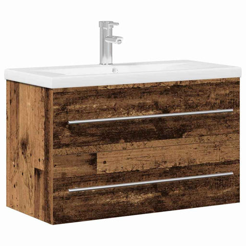 vidaXL Bathroom Sink Cabinet Wall-mounted Old wood 80 x 38.5 x 48 cm