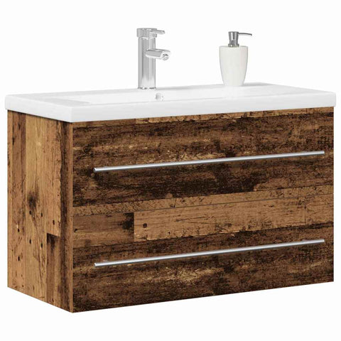 vidaXL Bathroom Sink Cabinet Wall-mounted Old wood 80 x 38.5 x 48 cm