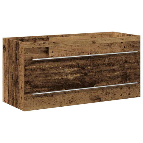 vidaXL Sink Cabinet with Basin 2 pcs Old wood 100 x 38.5 x 48 cm