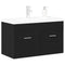 vidaXL Sink cabinet Black Oak 90 x 38.5 x 46 cm Engineered wood