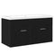 vidaXL Sink cabinet Black Oak 90 x 38.5 x 46 cm Engineered wood
