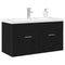 vidaXL Sink cabinet Black Oak 90 x 38.5 x 46 cm Engineered wood