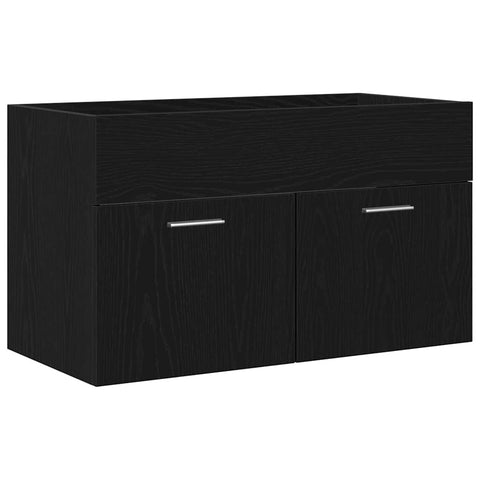 vidaXL Sink cabinet Black Oak 80 x 38.5 x 46 cm Engineered wood