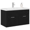vidaXL Sink cabinet Black Oak 80 x 38.5 x 46 cm Engineered wood