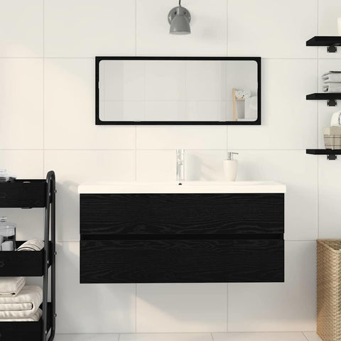 vidaXL Sink Cabinet Black oak 100 x 39 x 62 cm Engineered wood