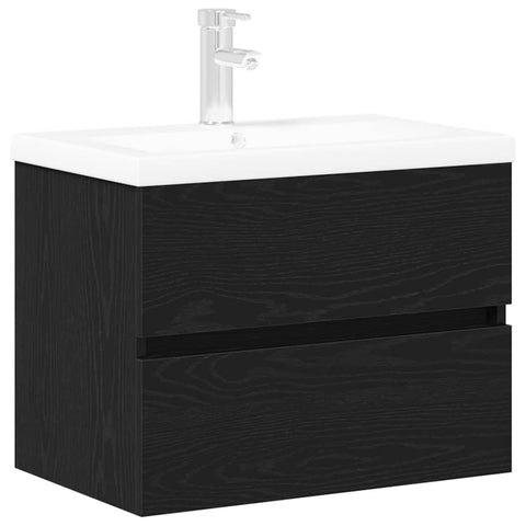 vidaXL Sink Cabinet Black oak 60 x 39 x 62 cm Engineered wood
