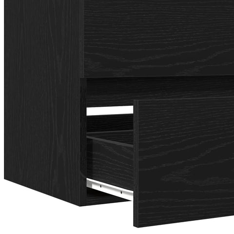 vidaXL Sink Cabinet Black oak 90 x 39 x 62 cm Engineered wood