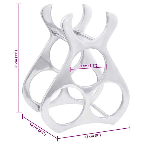 vidaXL Wine Rack Silver 23 x 14 x 28 cm Aluminium