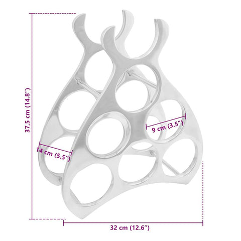 vidaXL Wine Rack Silver 38 x 33 x 13 cm Aluminium
