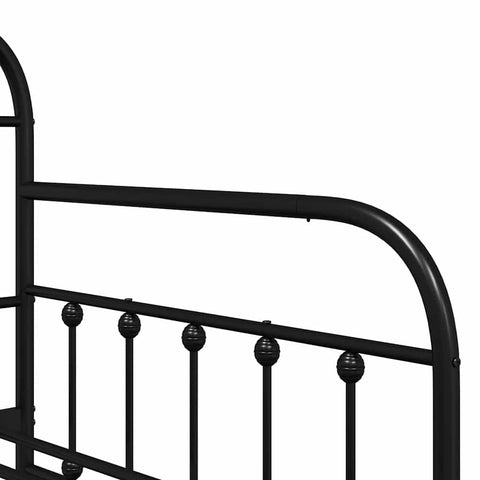 vidaXL Daybed Frame with Headboard Black 100 x 190 cm Steel