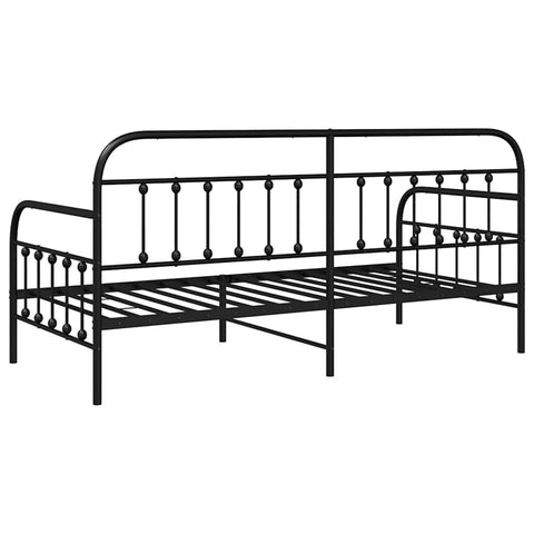 vidaXL Daybed Frame with Headboard Black 100 x 190 cm Steel