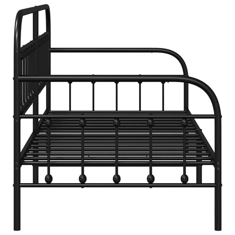 vidaXL Daybed Frame with Headboard Black 100 x 190 cm Steel