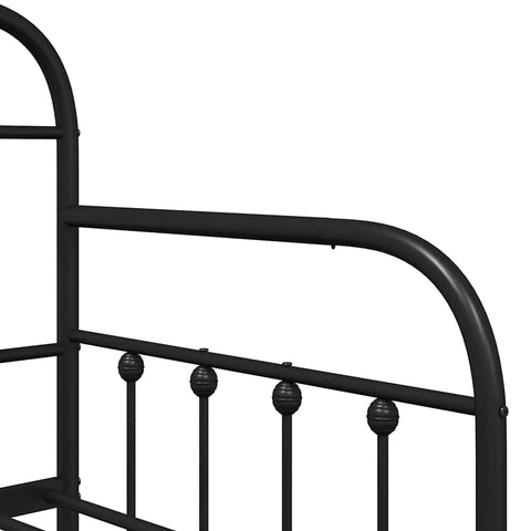 vidaXL Daybed Frame with Headboard Black 75 x 190 cm Steel