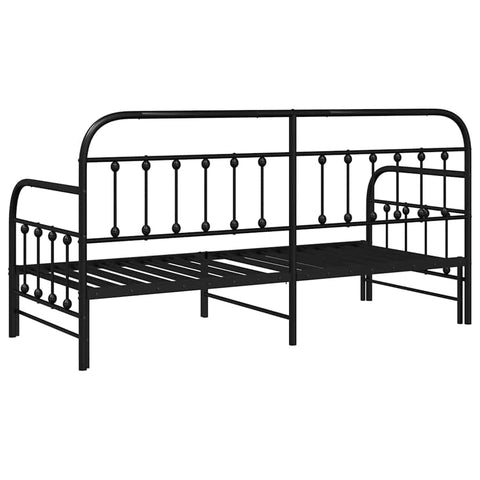 vidaXL Daybed Frame with Headboard Black 75 x 190 cm Steel
