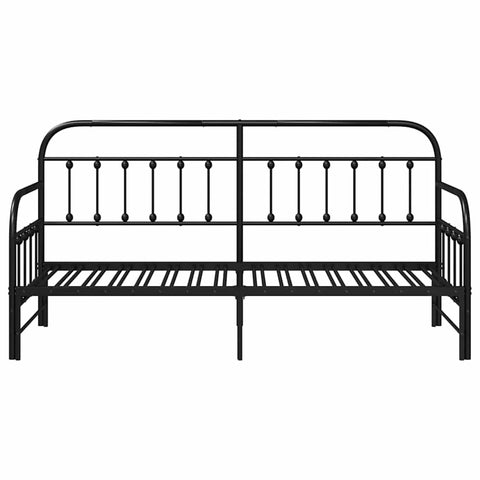 vidaXL Daybed Frame with Headboard Black 75 x 190 cm Steel
