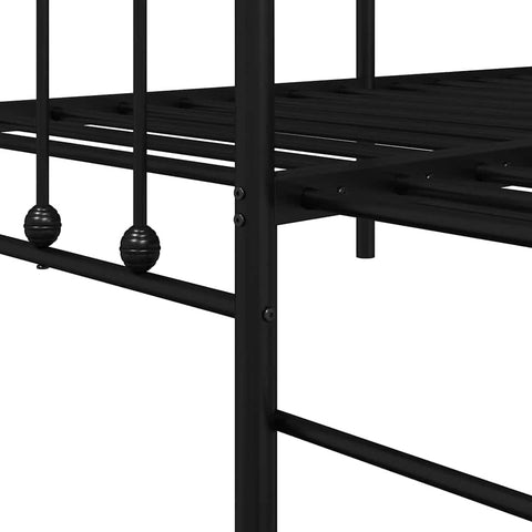 vidaXL Daybed Frame with Headboard Black 80 x 200 cm Steel