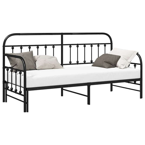 vidaXL Daybed Frame with Headboard Black 80 x 200 cm Steel
