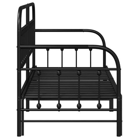 vidaXL Daybed Frame with Headboard Black 80 x 200 cm Steel