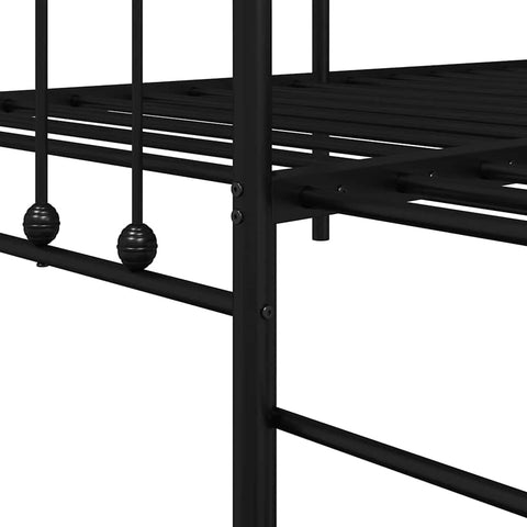 vidaXL Daybed Frame with Headboard Black 90 x 190 cm Steel