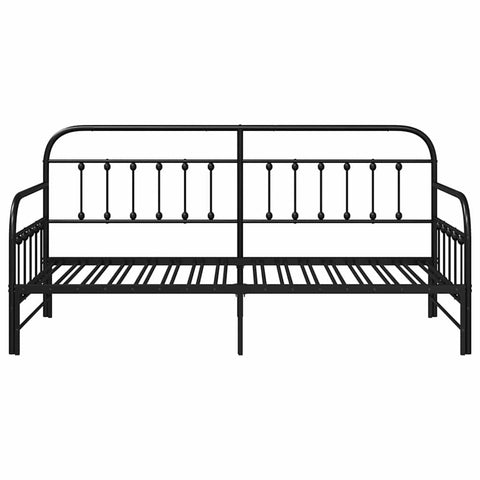 vidaXL Daybed Frame with Headboard Black 90 x 200 cm Steel