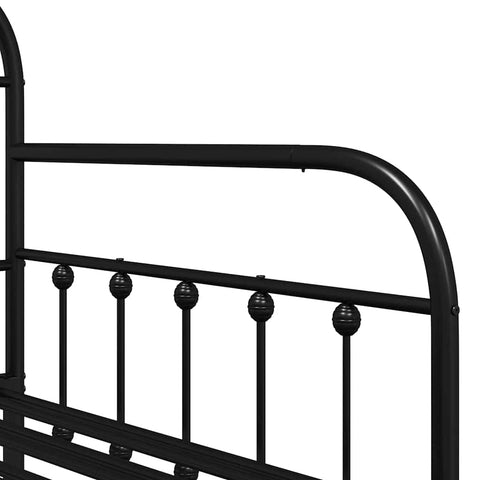 vidaXL Daybed Frame with Headboard Black 100 x 190 cm Steel