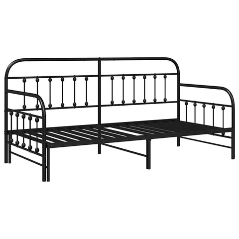 vidaXL Daybed Frame with Headboard Black 100 x 190 cm Steel