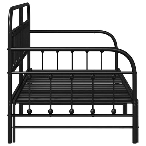 vidaXL Daybed Frame with Headboard Black 100 x 200 cm Steel