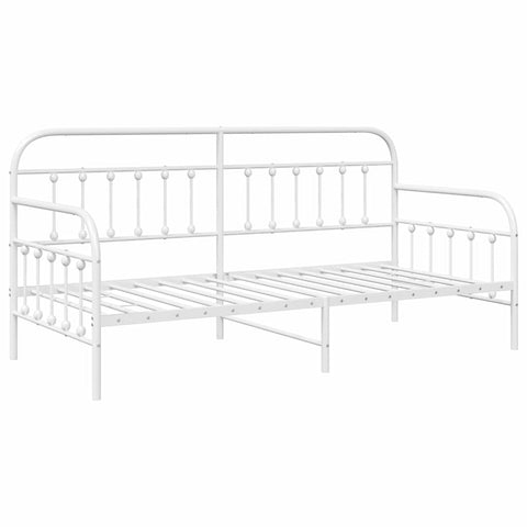 vidaXL Daybed Frame with Headboard White 90 x 190 cm Steel
