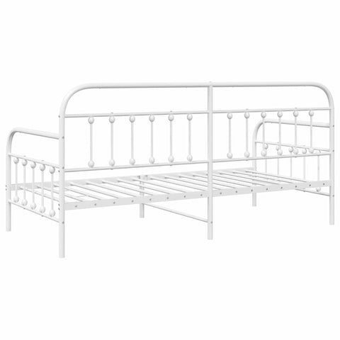 vidaXL Daybed Frame with Headboard White 90 x 200 cm Steel